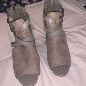 High Heel Peep Toe Ankle Booties